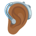 🦻🏾 ear with hearing aid: medium-dark skin tone display on Google